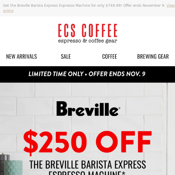 FLASH SALE ⚡ $250 OFF the Breville Barista Express!