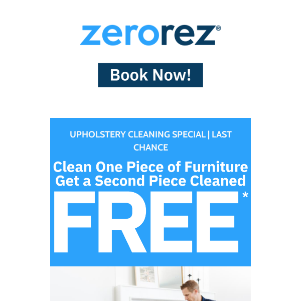 Last Day for BOGO Upholstery Cleaning!