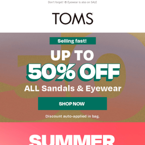 Perfect summer sandals & up to 50% off