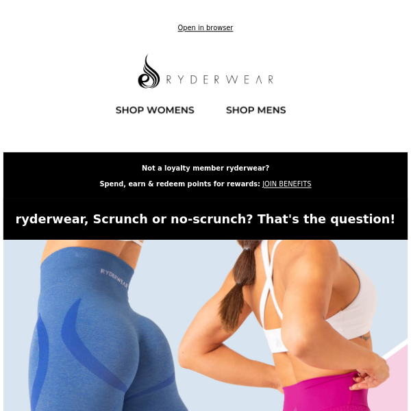 Scrunch Or No-Scrunch? 🍑 - Ryderwear
