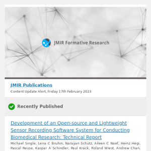 [JFR] Development of an Open-source and Lightweight Sensor Recording Software System for Conducting Biomedical Research: Technical Report