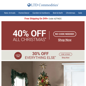 🎅40% Off Christmas + 30% Off Everything Else