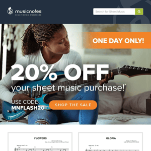 Flash Sale: Get 20% Off Sheet Music for One Day Only!