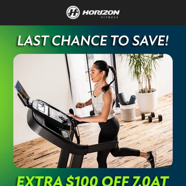 Act Fast and Save $100 on Our Best-Selling 7.0AT Treadmill!
