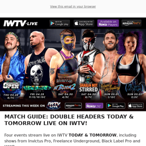 Doubleheader Today & Tomorrow On IWTV!