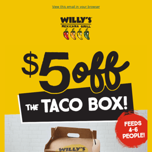 Every Night Is Taco Night  😃 Get $5 Off A Taco Box