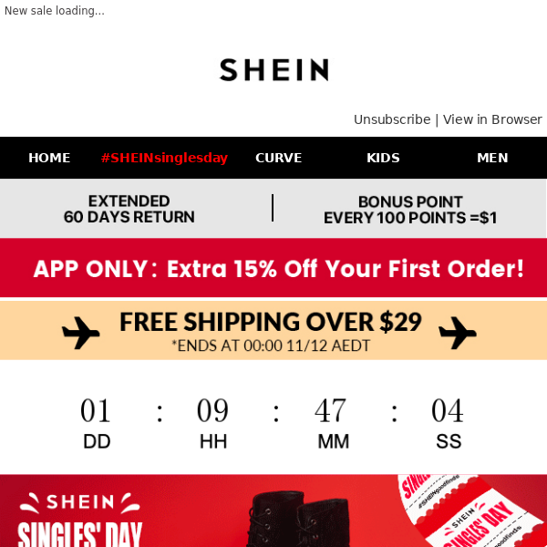SHEIN Singles' Day doorbusters are on!