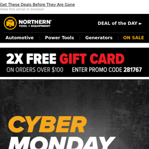 ✔ Cyber Monday Deals ✔ One Day Only ✔ Free Gift Card With Order