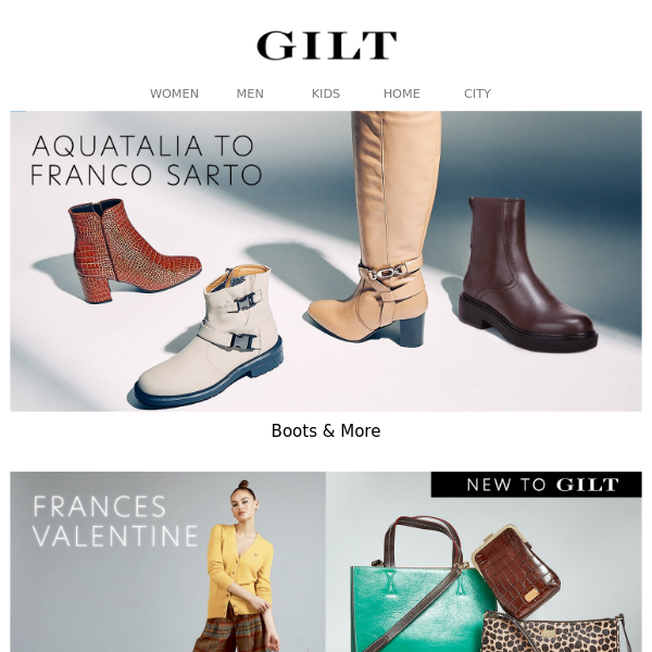 FWD Aquatalia to Franco Sarto Gilt Groupe