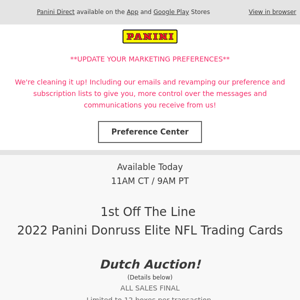 🏈 1st Off The Line 2022 Panini Donruss Elite NFL Trading Cards Available Today