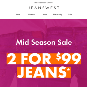 👖 Grab Your Favourite Jeans: 2 for $99!