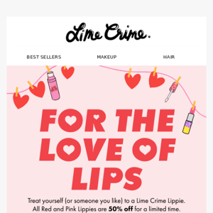 Save 50% OFF Red and Pink Lippies NOW ❤️