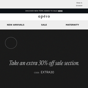 Take an Extra 30% Off Sale