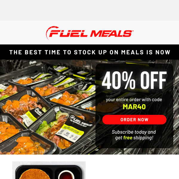 Fuel up with 40% off + FREE shipping 🎉"