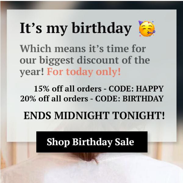 Birthday SALE 🥰 Up to 20% OFF 