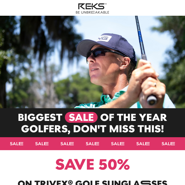 Golfers, don't miss out! 50% Off REKS Sunglasses!