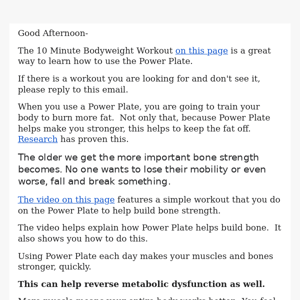 10 Minute Power Plate Bodyweight Workout