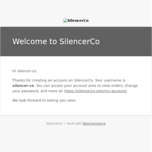 Your SilencerCo account has been created!