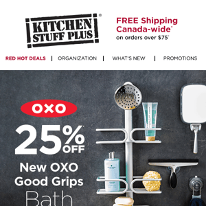 Save 25% Off NEW OXO Bath Collection