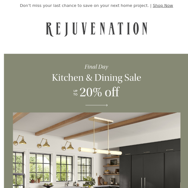 Final day to save up to 20% off kitchen & dining bestsellers