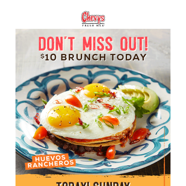 Last Chance! $10 Brunch Entrées Today!