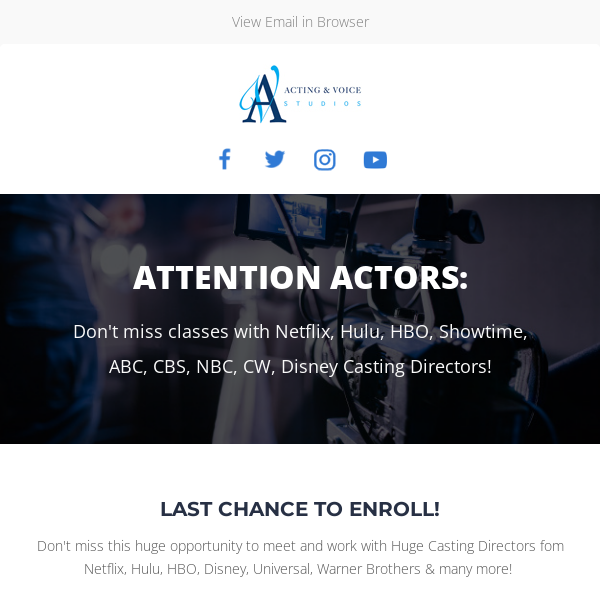 ATTN ACTORS: Netflix Casting Directors!