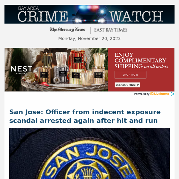 San Jose: Officer from indecent exposure scandal arrested again after hit and run