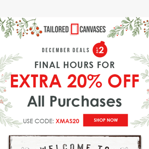 Beat the Holiday Rush – 20% OFF!