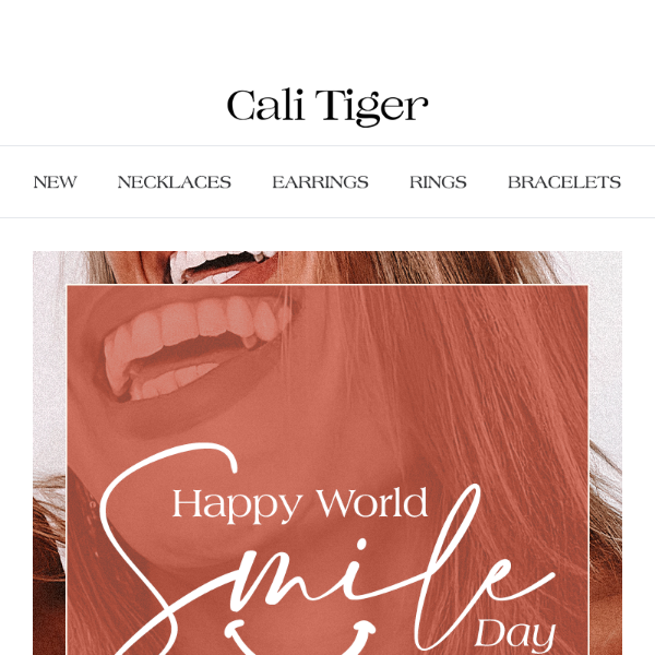 Celebrate World Smile Day with Cali Tiger's New Jewellery Collection! ✨😊