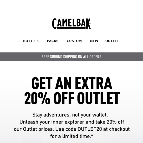 You can still save an EXTRA 20% on Outlet gear