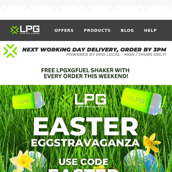 🐰 Gamers: Free Shaker with Lime Pro this Easter! 🐰