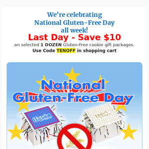 Last Day, National Gluten-Free Day Sale!