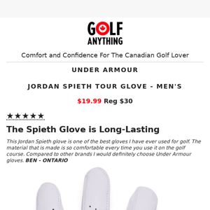 ⭕ JUST IN ⭕ UA Jordan Spieth Tour Glove - ON SALE