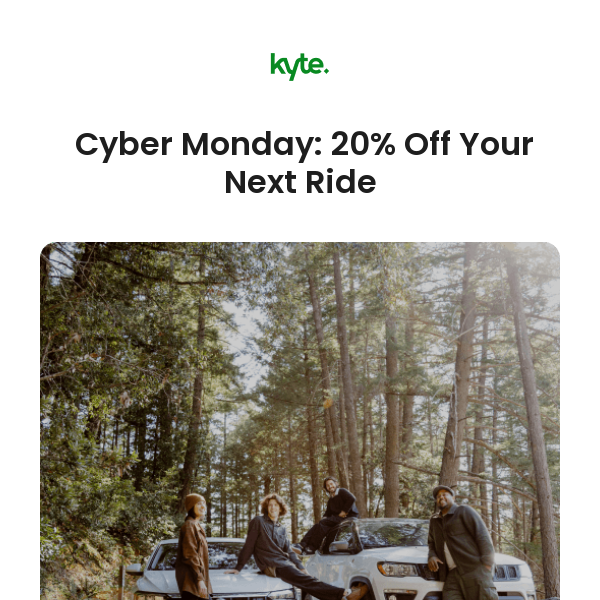 🚨 Cyber Monday: 20% Off When You Book Today