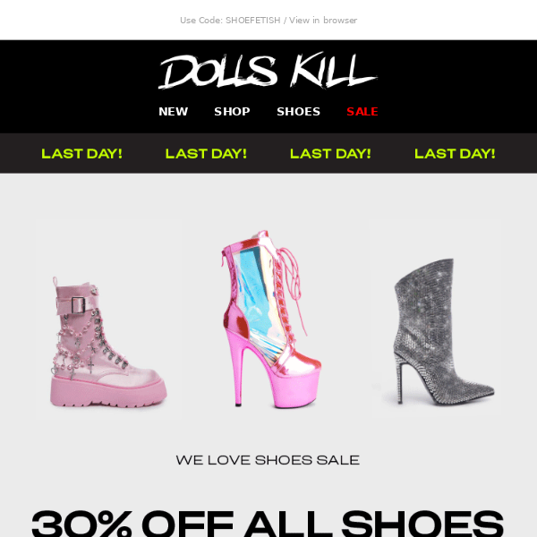 Final Hours! 30% OFF SHOES