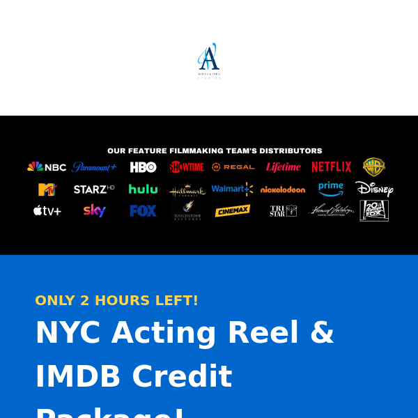 2-Scene Custom NYC Acting Reel & IMDB Package!
