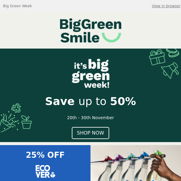 Up to 50% OFF | Big Green Week Sale
