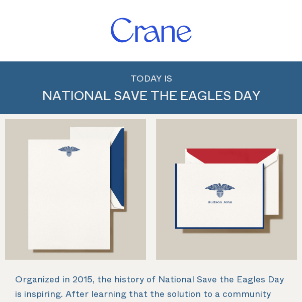 Soar with free shipping on Save the Eagles Day