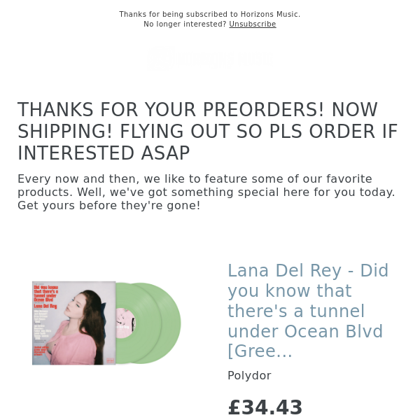 ARRIVED!  Lana Del Rey - Did you know that there's a tunnel under Ocean Blvd [Green Vinyl + alternative cover]