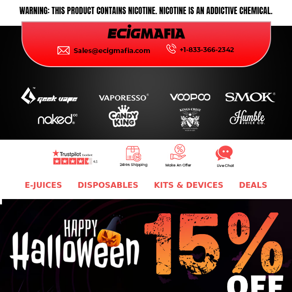 Our 15% off Halloween sale is about to ghost on you. Don’t miss out.