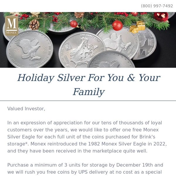 Holiday Silver For You From Monex