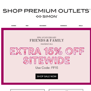 EXTRA 15% OFF SITEWIDE | Friends & Family Week(end)