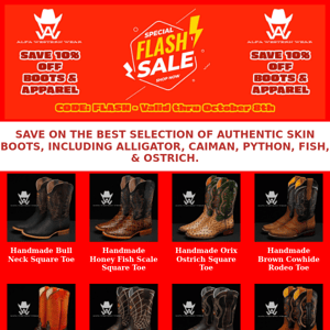 SAVE 10% on Boots & Apparel