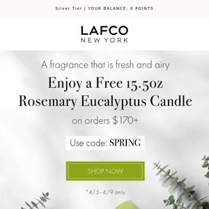 A Rosemary Eucalyptus candle for you!