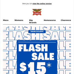 $15* FLASH SALE Online ⚡