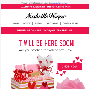 Nashville Wraps, Valentine’s Packaging for You and Yours