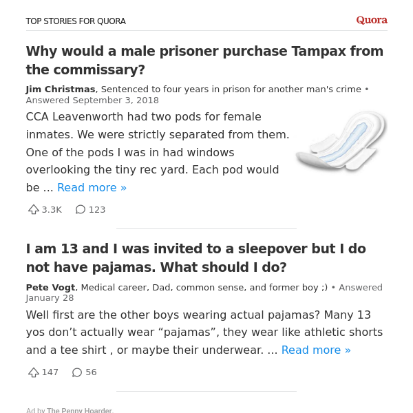 Why would a male prisoner purchase Tampax from the commissary?