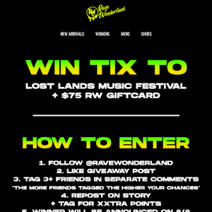 🦕 WIN TIX TO LOST LANDS  + $75 RW GIFT CARD 🦖