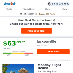 ✈ Monday Flight Deals! Fly from $33.99