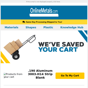 We Saved Your Cart For You
